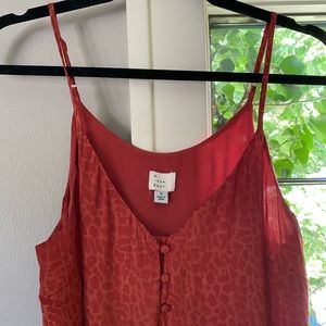 Burnt Orange Giraffe Pattern Tank Blouse